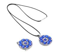 Ciieeo Clip de Golf Marcador para Gorra y Collar Colgante de Cristal Azul Accesorio de Golf para Mujeres Juego Práctico para Golfistas Marcador de Visera Elegante y Funcional