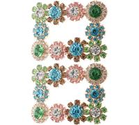 Ciieeo Clip para Zapatos de Novia 2 Piezas, Hebilla Cuadrada Adornos de Cristal Azul, Verde y Rosa, Accesorios Joya para Decoración de Zapatos en Bodas y Fiestas