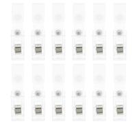 Ciieeo Clips para Credenciales de Plástico y Hierro, Pequeños Portaetiquetas con Doble Orificio, Transparentes, Pack de 20 Unidades, Accesorios Prácticos para Tarjetas de Identificación