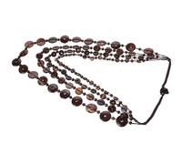 Ciieeo Collar Babero Vintage de Múltiples Hilos Tejido a Mano Cuentas de Cáscara Natural Marrón Collar Largo Bohemio para Mujer Joyería de Otoño y Playa