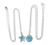 Ciieeo Collar Colgante de Conchas Marinas y Estrella de Mar, Pequeño Collar Bohemio para Mujer, Joyería de Verano, Accesorio Playero Diseño Oceánico y Colgante Delicado