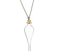 Ciieeo Collar Colgante de Mini Botellita de Vidrio Transparente Botella Pequeña para Recuerdos Cadena de Cobre Antiguo Diseño Portátil para Uso Decorativo y Viajes