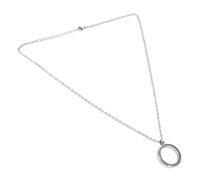 Ciieeo Collar con Medallón Flotante de Acero Inoxidable 25mm, Colgante Redondo con Caja de Vidrio Transparente y Mecanismo de Tornillo para Recuerdos Conmemorativos y Bricolaje