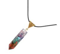 Ciieeo Collar Cuerda para Piedra de Mujer Natural Hexagonal Colgante de Cuero, Diseño Único y Superficie Lisa y Adecuado para Fiestas y Presentaciones