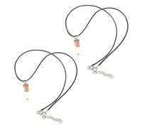 Ciieeo Collar de Semillas Religiosas de Vidrio y Cuero Sintético 2piezas Diseño Elegante para Proyectos de Joyería y Bautizos Simbolizando Esperanza y Bendición