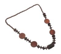 Ciieeo Collar Étnico de Cuentas Grandes de Cáscara Natural Collar Bohemio Largo Hecho a Mano Joyería de Madera Natural para Mujer Estilo Tropical y Casual Accesorio Ligero y Vintage