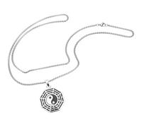 Ciieeo Collar Largo Colgante Yin Yang Tai Chi Collar de Suéter para Mujer y Hombre Diseño de Acero Inoxidable Accesorio Unisex para Uso Diario y Obsequio