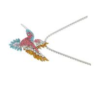 Ciieeo Collar para Mujer Colgante de Colibrí en Aleación y Brillante Diamante de Imitación, Estilo Elegante y Pequeño, Adecuado para Ocasiones Obsequios y Prom