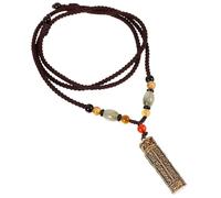 Ciieeo Collar Religioso para Hombre Colgante de Caja de Latón Abrible, Cadena de Cuerda Trenzada Ajustable, Amuleto Protector con Inscripción Lenga, Joyería Masculina para Uso Diario