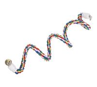 Ciieeo Columpio de Cuerda de Algodón Colorida para Pájaros Medianos y Pequeños Percha Espiral de 100 CM para Jaula Soporte Seguro para Loros Periquitos y Cacatúas Juguete de Escalada