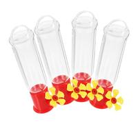 Ciieeo Comedero Colgante para Pájaros de Jardín, Set de 4 Unidades, Plástico Transparente, Pequeño Tamaño, Adecuado para Exteriores y Decoración de Patios
