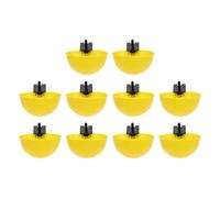 Ciieeo Comedero para Loros y Bebederos Automáticos de Agua para Pollitos y Palomas, 10 Piezas de Plástico Amarillo, Fácil Instalación para Jaulas