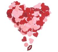 Ciieeo Confeti Decorativo para Bodas y Fiestas San Valentín, 200 Piezas de Confeti de Papel Rojo Forma de Labios y Corazones, Accesorio Colorido para Decoración Romántica de