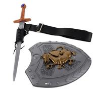 Ciieeo Conjunto de Espada Medieval Retro y Escudo para Disfraz de Caballero y Cosplay de Vikingo Cinturón Ajustable para Eventos