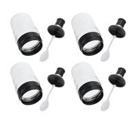 Ciieeo Contenedores para Especias de Vidrio Cuchara y Tapa, 4 Unidades para Cocina y Barbacoa, Recipientes Seguros para Sal y Aceite, Diseño Transparente y Práctico