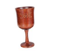 Ciieeo Copa Sagrada de Madera Tres Fases Pentagrama 15 Cm Utensilio Religioso para Ceremonias Espirituales Decoración Altar