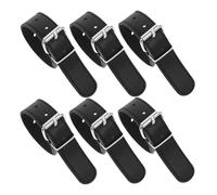 Ciieeo Correas Ajustables para Cesta de Bicicleta Infantil, 6 Piezas de Poliuretano Negro Hebillas Metálicas, Accesorios de Ciclismo Seguros y Compatibles para Bicicletas y Patinetes,