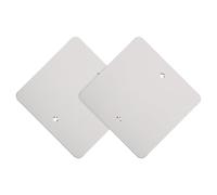 Ciieeo Cubierta de placa de pared en blanco, placa ciega en blanco de acero inoxidable, 2 piezas, 4.72X4.72 in, resistente a arañazos y altas temperaturas, con tornillos, para cajas de