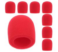 Ciieeo Cubiertas de Espuma para Micrófonos de Mano Rojas, 8 Piezas, Filtros Antipop Lavables, Protectores de Parabrisas para Micrófono, Accesorios Versátiles para Ktv, Grabación