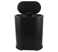 Ciieeo Cubo de Basura del Baño con Tapa Segura y Capacidad de 6l, Diseño Estrecho y Moderno en Plástico y Metal, Adecuado para Uso Diario en Inodoro