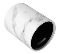 Ciieeo Cubo de Basura Redondo de Mármol sin Tapa, PP Blanco 15l | Diseño Moderno Decorativo, Apertura Amplia y Limpieza Fácil, para Salón y Otros Espacios Interiores