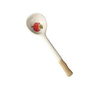 Ciieeo Cuchara Sopera Cerámica Pequeña Estilo Japonés, Cuchara De Postre y Café Resistente, Adecuado Para Desayuno y Servir Gachas, Color Blanco, Uso Doméstico Diario, Utensilio Práctico