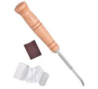 Ciieeo Cuchillo Curvo para Cortar Pan y Cortador de Masa Hoja Inoxidable y Mango de Madera Natural, Utensilio para Hornear y Marcar Masa en Cocinas Profesionales