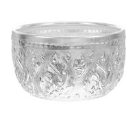 Ciieeo Cuenco de hojalata tailandés: Cuenco vintage de metal tallado para servir comida asiática, ideal para festivales, bodas y banquetes de cocina tailandesa. Vajilla decorativa.