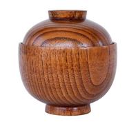 Ciieeo Cuenco Japonés con Tapa Tazón de Sopa Tapado de Madera Resistente Rotura con Textura Práctica para Buffet y Hogar