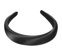 Ciieeo Diadema Ancha Acolchada de Satén Negra, Banda Gruesa Antideslizante para Mujer y Niña, Accesorio de Moda para Uso Diario, Maquillaje y Deporte, Complemento Elegante y Cómodo