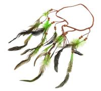 Ciieeo Diadema Bohemia Étnica Cuentas y Plumas para Mujer, Diseño Único Portátil Que Se Mantiene en Su Lugar, Adecuado Vida Diaria y Viajes