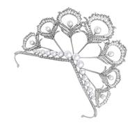 Ciieeo Diadema de Boda Perlas Grandes y Tiara, 1 Unidad, Tamaño Grande, Aleación Resistente, para Novias y Mujeres, Tocado Elegante para Bodas y Fiestas, Accesorio Decorativo Cabello