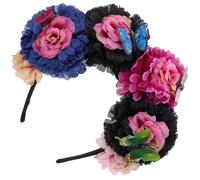 Ciieeo Diadema de Flores Día Muertos, Accesorio para Cabello de Tela Adecuado para Fiestas Temáticas y Disfraces Mexicanos Color Aleatorio