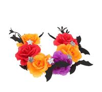 Ciieeo Diadema de Murciélago Acolchada para Halloween Accesorio Espeluznante con Flores Artificiales Ligera y Elástica Adecuado para Fiestas de Disfraces Cosplay y Día de Muertos