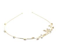 Ciieeo Diadema Decorativa Dorada Gemas de Imitación en Forma de Rama de Sauce, Tocado para Cabello Femenino, Accesorio Elegante para Bodas y Fiestas, Diseño Delicado y Ligero