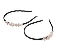 Ciieeo Diadema Floral Gemas de Imitación 2 Piezas, 2 Diademas para Mujer Flores de 5 Pétalos, Accesorio Cabello en Bodas y Eventos Obsequios