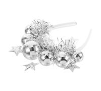 Ciieeo Diadema Plateada Con Forma De Bola De Discoteca Tocado De Bola De Discoteca Con Estrella Y Espumillón - Tocado Festivo Para Nochevieja Para Mujer - Accesorios Para El Cabello