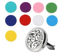 Ciieeo Difusor de Perfume de Coche Inoxidable con Clip de Ventilación Decoración de Aromaterapia para Automóviles Incluye Almohadillas Reutilizables Varios Colores