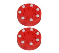 Ciieeo Discos de Hockey sobre Patines para Entrenamiento 2 Unidades Rojos Alta Dureza Buena Resiliencia Accesorios Profesionales para Hockey en Línea Uso Deportivo y Competición
