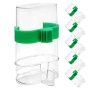 Ciieeo Dispensador Automático de Agua para Pájaros 220 Ml Set de 6 Bebederos Transparentes Antigoteo para Jaulas de Periquitos Canarios y Pinzones Accesorio Práctico para Hidratación