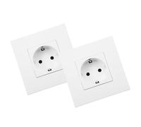 Ciieeo Enchufe Empotrado de Pared 86 MM Conector de Corriente Estándar Europea de Plástico 2 Unidades para Oficina Hogar y Apartamento Enchufe Tipo 86 Oculto y Compatible