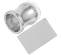 Ciieeo Estampador para Uñas Silicona Transparente Grande, Kit 2 Piezas Raspador Plata, Herramienta DIY para Decoración Uñas Francesas, Sello de Manicura Profesional para Salón y Hogar