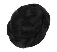 Ciieeo Extensión de Moño Trenzado Negro para Mujer Fibra Sintética Resistente al Calor Adecuado para Peinados DIY en Cualquier Ocasión