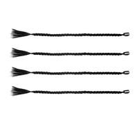 Ciieeo Extensiones de Cabello Paquete de 4 Piezas Negro Trenzado Clip de Fibra Sintética Resistente al Calor para Crear Estilos Seguros y Elegantes en Mujeres y Chicas