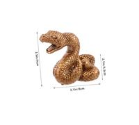 Ciieeo Figurilla de Serpiente de Resina Realista para Decoración Feng Shui Adorno de Serpiente del Chino para Estantería y Oficina Color Bronce Antiguo