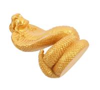 Ciieeo Figurita de Serpiente de Resina Dorada para Decoración de Escritorios y Estanterías Adorno de Feng Shui para Entrada y Fiesta Estatua de Animal Realista