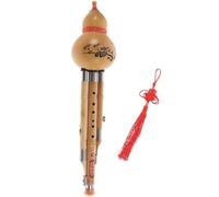 Ciieeo Flauta de Cucurbitáceas Hulusi Hecha a Mano, Instrumento Musical Étnico de Bambú en Clave C, Tono Puro y Suave, Calabaza Natural Tallada, para Principiantes y Amantes Música