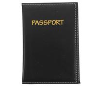 Ciieeo Funda para Pasaporte y Documentos de Viaje de Cuero Negro, Organizador Multifuncional para Tarjetas, Dni y Billetes, Porta Pasaporte Resistente y Portátil para Uso Diario