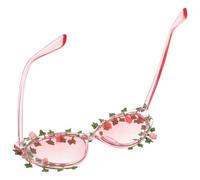 Ciieeo Gafas de Sol para Mujer Diseño de Flores, Marco Rosa C2, Gafas de Sol Retro y Locas para Fiesta, Accesorios Unisex para Eventos y Uso Diario