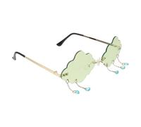 Ciieeo Gafas de Sol Únicas Forma de Nube para Fiesta, Lentes Polarizadas de PC y Metal en Color Verde, Accesorio Divertido para Fotos y Celebraciones
